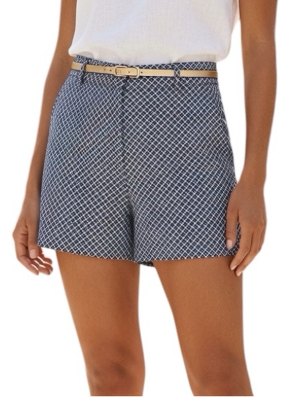 CYNTHIA ROWLEY: NWOT Blue/White Patterned Shorts - Size 0
